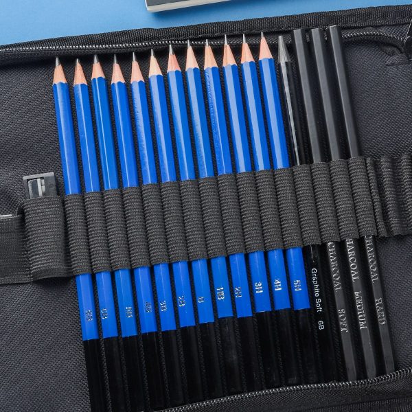 Sketching and Drawing Pencils Set, 37-Piece Professional Sketch Pencils Set  in Zipper Carry Case, Drawing Kit Art Supplies with Graphite Charcoal