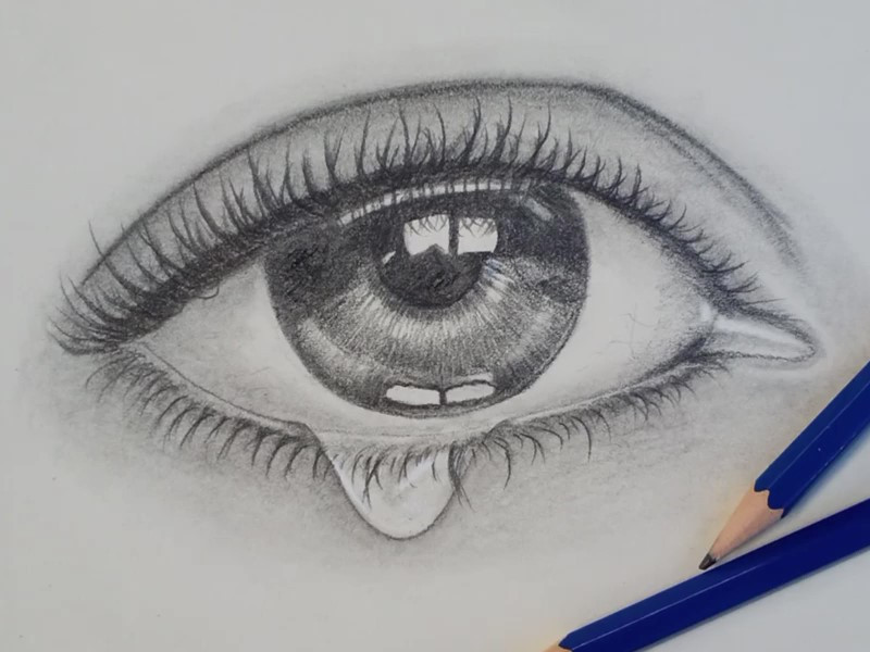 Teary Eye Drawing by Abhay Shah | Saatchi Art