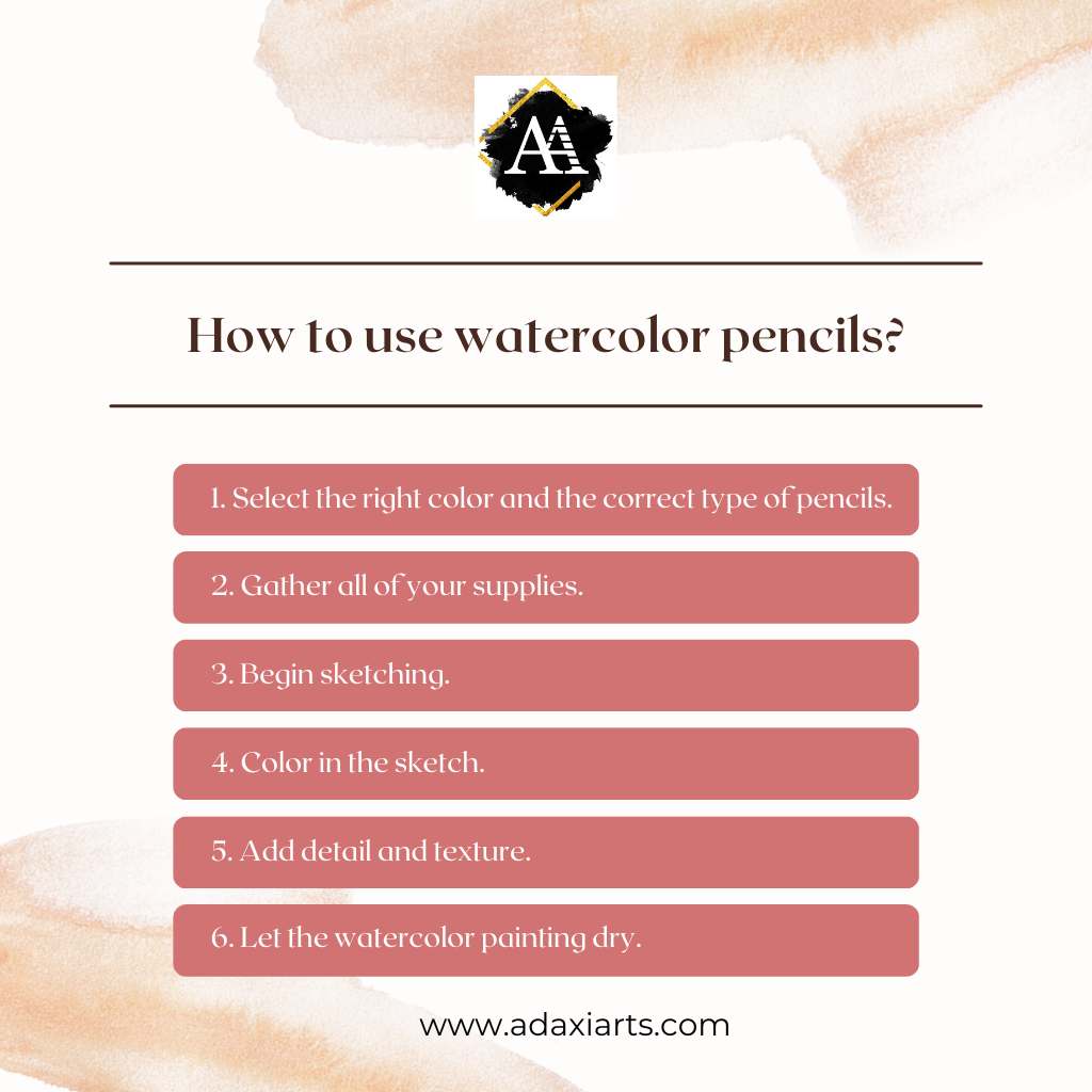steps of using watercolor pencils